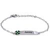 amorili Bracciale Bambina Personalizzato con Nome - Ciondolo Quadrifoglio in Acciaio Inox - Regalo Bimba, Comunione, Compleanno - Incisione Gratuita - Confezione Regalo bcc3110