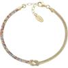 Amen Bracciale da Donna Collezione Nodo d'Amore. Gioiello Realizzato in Argento 925 di Colore Oro e zirconi Multicolor. Lunghezza: 16 + 3 cm. La referenza è BRNOAMGMZ16