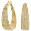 Bling Jewelry Orecchini A Cerchio Larghi Con Cavo Multiplo Taglio Diamante Per Donne Adolescenti Placcati In Ottone Oro Giallo 18K Di 1,50 Pollici Di Diametro