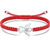 Jrêveinfini Angelo Custode Bracciale Donna Argento 925, Bracciale Portafortuna Bambina Ragazza, Bracciale Mamma Corda Rosso, Regalo Battesimo Natale Compleanno Bambina Donna