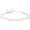 Kerraom Braccialetto Perle Argento 925 Sterling Regolabile per Donna, Bracciale Gioiello Perle Piccoli Elegante Bianco, Regalo per Ragazza o Sposa Fidanzata