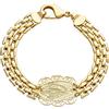 Bling Jewelry Braccialetto Con Medaglione Laterale Religioso Spirituale Personalizzato Lady Of Guadalupe Vergine Maria Doppia Fila Per Donne Adolescenti Regalo Di Comunione In Ottone Placcato Oro Giallo 7,5 Pollici