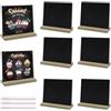 Zyluniy 8 Pezzi Mini Lavagna, 13 * 15 cm Mini lavagne su cui scrivere con 3 pennarelli, supporto per lavagna con base in legno per bar, caffè, compleanni, matrimoni, decorazioni