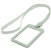 Lanyards Tomorrow LanyardsTomorrow - Set di 12 porta badge e porta badge rigido verticale sagomato e laccetto da collo in tinta unita con clip in plastica, colore: verde salvia