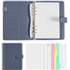 Xnegau Quaderno A5 ad Anelli Ricaricabile, 165 Fogli, Agenda in Pelle PU con Divisori, Tasche con Zip e Porta Carte, Organizer A5 per Scuola, Ufficio, Viaggio, Planner