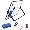 iguTrail Lavagna bianca magnetica, formato A4, 30 x 21 cm, con supporto girevole a 360°, 3 pennarelli e spugna