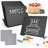 Bohrma 30 lavagnette piccole a forma di L, 100 x 75 mm, piccole lavagne da scrivere con 7 penne, pratico accessorio per panetteria, caffetteria, matrimonio, segnaposto, buffet (nero)