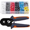 AUBEST Piegatore idraulico, Strumenti tubolari Pinze di crimpatura Impostare nuovi strumenti di crimpatura terminale 1200pcs Mini pinze elettriche Kit di morsetto di precisione(Plier and 1900pcs)