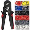 AUBEST Piegatore idraulico, Strumenti tubolari Pinze di crimpatura Impostare nuovi strumenti di crimpatura terminale 1200pcs Mini pinze elettriche Kit di morsetto di precisione(Black plier and1200)