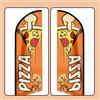 QSUM Bandiera con piume di pizza, bandiera pubblicitaria per pizza, in poliestere dai colori vivaci e resistente allo sbiadimento, bandiera per aziende (stile 4, asta non inclusa)