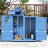 SACOOL Gabinetto da giardino per elettrodomestici, 118 x 54 cm, 118 x 54 x 173 cm (larghezza x profondità x altezza), resistente alle intemperie, legno, blu, tetto in PVC (set, 1 unità, 1 x armadio per)