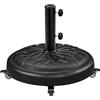 Yaheetech Base per Ombrellone da Giardino 24,7 kg in Resina e Metallo con 4 Ruote e Freni per Pali da Ø34/38/48mm con 2 Manopole Cortile Piscina Esterno Nero