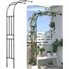 Flyhug walisk Arco da Giardino in Acciaio con Rivestimento in Plastica, Semicircolare, Nero, Pergola per Piante Rampicanti