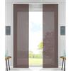Gardinenbox 85589N2 - Confezione da 2 tende a pannello, scorrevoli, con binario di scorrimento, asta di contrappeso, marrone, 245 x 60 cm