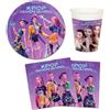 PROKOS S.A. - DECORATA PARTY Set Stoviglie K-pop Demon Hunters per 8 Persone, Kit Festa Compleanno, 8 Piatti 23 cm, 20 Tovaglioli 33×33 cm, 8 Bicchieri 200 ml (36 Pezzi)