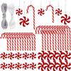 XIMISHOP 48 decorazioni natalizie da appendere, a forma di bastoncino di zucchero, lecca-lecca, decorazioni per albero di Natale, in plastica, per artigianato natalizio, decorazioni per interni ed