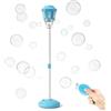 Generic Macchina automatica per bolle per bambini all'aperto, con supporto ricaricabile, torcia con luce musicale, lampada da giardino regolabile, per feste all'aperto, matrimoni, giardino, patio (blu)