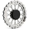 Generico Fidget Spinner in Metallo con Catena Bicicletta, Antistress Adulti e Bambini, Design Meccanico Smontabile, Spinner Silenzioso per Ansia e Relax, Giocattolo Sensoriale Portatile Argento