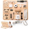 potatomato Busy Board Montessori 21-in-1 - Giocattolo educativo in Legno per Bambini, sensoriale e motorio con Puzzle - Regalo per Bambini e Bambine, Gioco da Viaggio e all'Aperto autismo