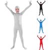 Generic Costume per bambini con viso aperto in spandex, tuta aderente intera per Halloween, tutina per bambini, tuta unica a maniche lunghe, adorabile per festival, tuta intera per bambini, grigia