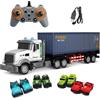 Mostop Trasportino telecomandato, giocattolo telecomandato, camion con 8 piccole auto e 2 batterie, adatto per bambini di 5, 6, 7, 8, 9 anni e più vecchi (bianco)