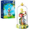 PAN TASY Le Petit Prince Rose Casetta delle Lettere Kit di Costruzione Creativo DIY Display di Fiori con Cupola Rotante Globo Modello Collezionabile per Adulti e Bambini Idea Regalo