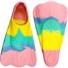 Bcuuozeeing Pinneggiante, pinne da allenamento, pinne corte per bambini, 100% silicone, per bambini e adulti, allenamento in acque libere, snorkeling, Macaron, taglia S (33-35)