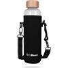 GymBeam Borraccia di Vetro e bambù, Bottiglia in Vetro Borosilicato Resistente alle Alte Temperature, Borraccia per Acqua Sostenibile ed Ecologica, Perfetta per Scuola, università, Palestra e Viaggio