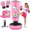 Esnowlee Sacco da boxe gonfiabile, 167,6 cm, per bambini, con guantoni da boxe per 3-12 ragazze, set da boxe stabile per praticare karate, taekwondo, giocattolo con unicorno e regali per ragazze
