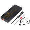 KinZon Mirino laser professionale rosso - compatibile calibri.22 a .50 e 9 mm | Kit di allineamento ad alta precisione per fucili, pistole e softair, regolazione ottica senza ripresa, 5 adattatori