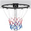 LIFEZEAL Cestino da basket da parete con rete Ø45/38,5 cm, cerchio da basket con telaio in metallo, cerchio da basket per interni ed esterni