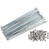 VVHFXD 40 raggi per bicicletta con nipplo per raggi della bicicletta, diametro 2 mm, in acciaio inox 14 G/K, per raggi di ruota MTB, city bike, downhill ed e-bike, argento 270 mm