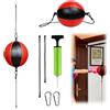 WIYETY Doppio endball Boxball Speedball Set per boxe e MMA Allenamento, con pompa e chiusure di sicurezza, nero e rosso, Φ 20 cm, strumento di allenamento riflettente per casa e palestra