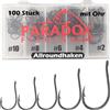 Paradox Fishing Ami da pesca multiuso con occhiello, 100 pezzi #10/#8/#6/#4/#2 - Set di 20 ami da pesca per carpe, trote, ecc.