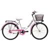 MADICKS Bicicletta Bambina Ragazza da Passeggio Misura 24 Bici con Cestino Floreale Bianco Rosa