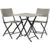EuroGarden Set da esterno pieghevole eurogarden chicago in acciaio e pe rattan grigio 2 sedute e tavolino