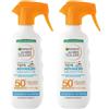 Garnier Ambre Solaire Advanced Sensitive Kids Ceramide Protect Spray Gachette Protettivo SPF50+, 270 ml (Confezione da 2)