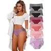 Hialegion Mutande Donna Sexy Vita Alta Slip Donna Senza Cuciture Intimo Donna Pizzo Copertura Completa Plus Size 6 Pezzi 1XL