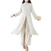 DAYKET Tuta Tai Chi per Donna, Uniforme Tradizionale Cinese per Meditazione Zen, Cotone e Lino, Maniche Lunghe, Kung Fu per Arti Marziali, Qigong,Beige-L