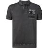 Jan Vanderstorm Alsing - Polo da uomo a maniche corte, abbottonatura, tasca sulla manica sinistra, stampa, puro cotone, taglie L - 7XL, grigio scuro, 4XL