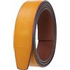 Generico Cinture con fibbia automatica da uomo Nessuna cintura in pelle marrone marrone chiaro nera, cinturino maschile senza fori di larghezza 3,5 cm(130cm,Style 2)