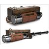 Antique Vibes Cannocchiale vintage in ottone con custodia in pelle per marinaio/pirata spyglass binocolo regalo per campeggio, caccia, uomini, donne
