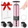 Bliuozr Rimozione Calli Elettrico Ricaricabile 9 Velocità - Set Pedicure Elettrico per Piedi con Testine Levigatrici Intercambiabili per Talloni Screpolati, Pelle Morta e Calli (Rosa)