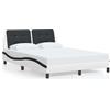 vidaXL Struttura letto senza materasso "Zadar" Bianco e nero 140x200 cm Pelle finta
