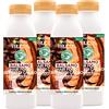 Garnier Fructis Hair Food Balsamo Rigenera Ricci con Burro di Cacao per Capelli Secchi - 4 Flaconi da 350ml ognuno