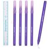 TgoBeauty 5pezzi Pennarello per stencil per tatuaggi professionale con righello di carta da 0,5 mm, pennarello per microblading, sopracciglia, labbra, pelle, set di righelli di misurazione (0.5mm Viola)