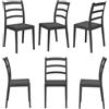 REDÒKASA Set 6 sedie in polipropilene modello REA, MADE IN ITALY, impilabile, resistente ai raggi UV, design classico paesano per sala da pranzo, cucina, bar, ristoranti, veranda o giardino (Antracite, 6)