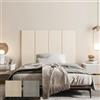 strusery Testiera in ecopelle beige adesiva per letto singolo, pannello murale 3D in ecopelle impermeabile (confezione da 1) (1, Beige, 90x30 cm)