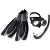 Cressi Agua Pinne per Immersioni, Apnea, Snorkeling e Nuoto, 37/38 + Combo Set Perla Mare, Maschera Perla e Snorkel Mexico