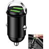 Ebksqs Adattatore per accendisigari USB, 100 W, Dual QC3.0, in lega di alluminio, mini caricatore da auto, ricarica rapida, compatibile con 16/15 Pro Max, S24/S23 e altro ancora